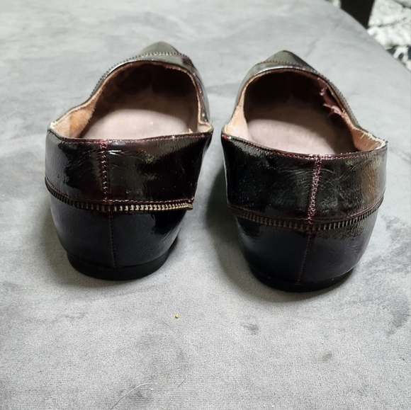 Target Mossimo Pointy-Toe, Deep Burgandy, Zipper, Edgy, Biker Flats, Size 7 - Picture 5 of 6